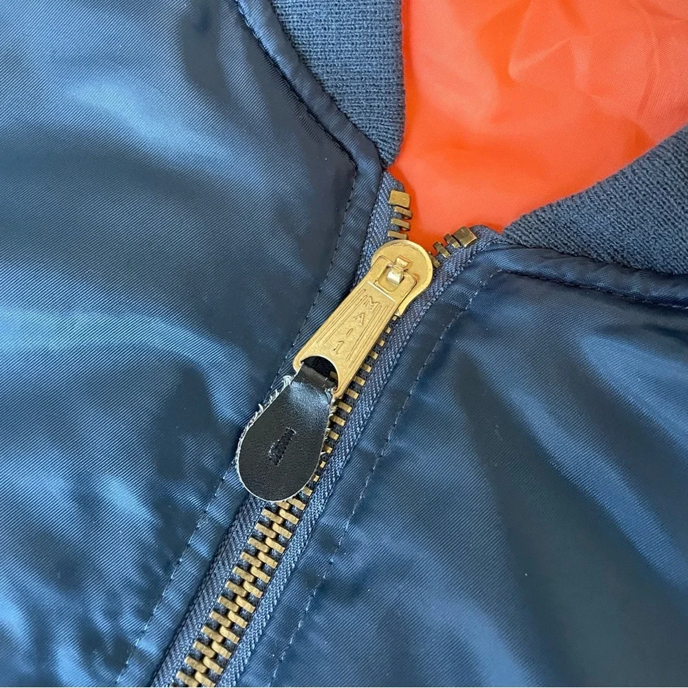 ROTHCO | S | MA-1 FLIGHT Men’s Navy Blue Technical Zip Cargo Bomber Jacket - Picture 13 of 16